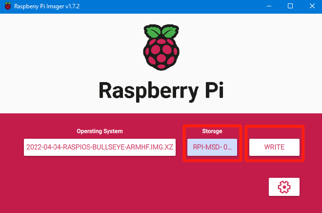 Escribir sistema operativo (OS) usando Raspberry Pi Imager - Paso 3