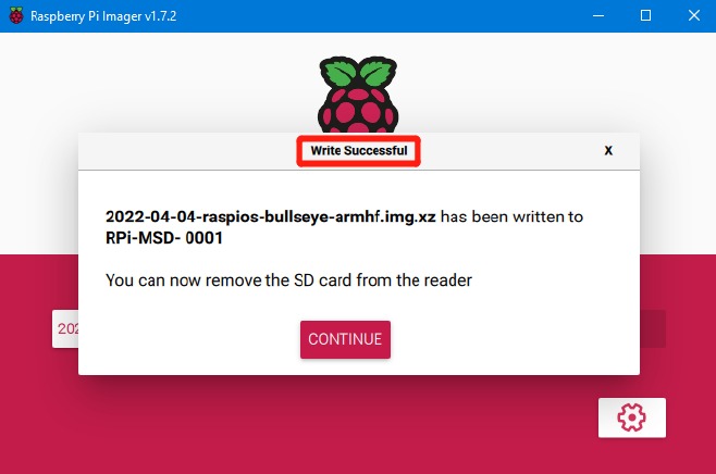 Escribir sistema operativo (OS) usando Raspberry Pi Imager - Paso 4