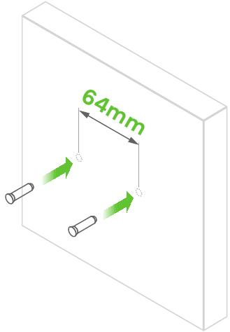 Montaje en pared / techo - Paso 1 - Taladrar dos orificios