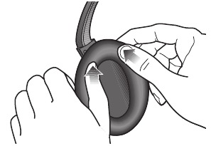 Volviendo a colocar la almohadilla del auricular