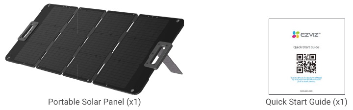 Contenido de la caja del panel solar port&aacute;til EZVIZ PSP100