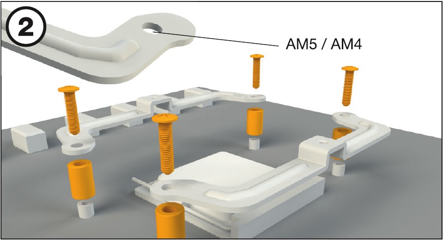 AMD: AM5/AM4 - Fijaci&oacute;n del marco de montaje del disipador