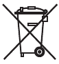 S&iacute;mbolo de contenedor de basura tachado