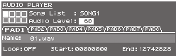 Pantalla del reproductor de audio