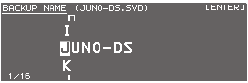 Pantalla BACKUP NAME