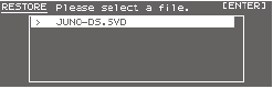 Pantalla RESTORE