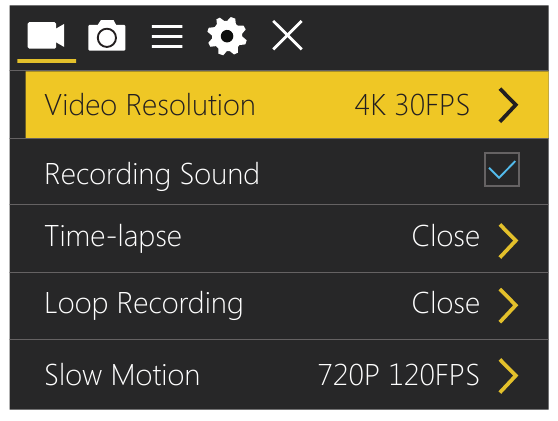 Modo de configuraci&oacute;n de v&iacute;deo