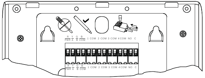 Parte posterior del teclado (con la placa de montaje retirada)