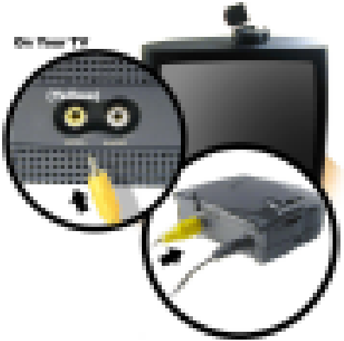Conexi&oacute;n del receptor de video al televisor con el cable de video