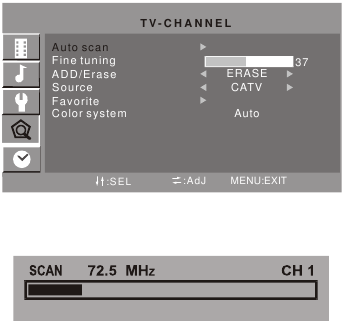 AJUSTES DE CANAL DE TV
