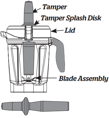 CONOZCA SU VASO, TAPA Y EMPUJADOR VITAMIX