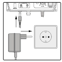 Conexi&oacute;n del adaptador de corriente