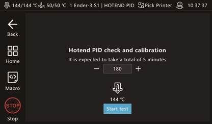 Calibraci&oacute;n PID del HOTEND