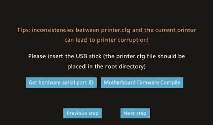 Entrada a las herramientas de firmware de la impresora - Paso 3