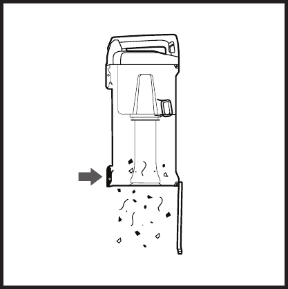 VACIADO DEL RECIPIENTE PARA POLVO - Paso 2