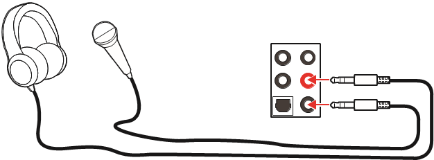 Diagrama de tomas de audio para auriculares y micr&oacute;fono