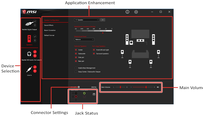 Consola de audio Realtek