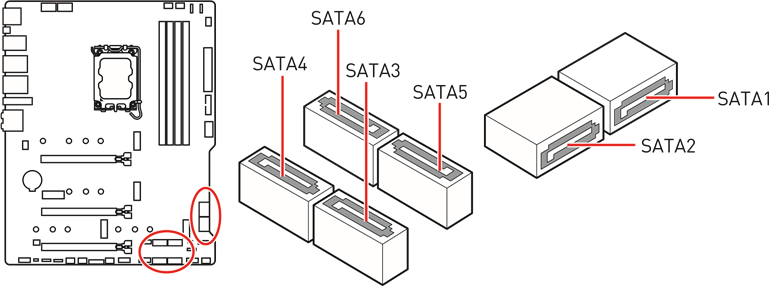 SATA1~6: Conectores SATA de 6 Gb/s