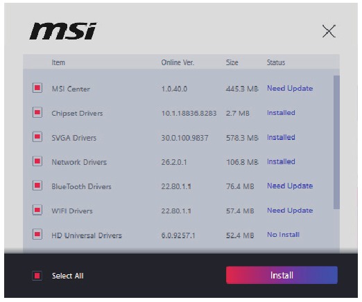 Instalaci&oacute;n de Drivers con MSI Driver Utility Installer - Paso 2