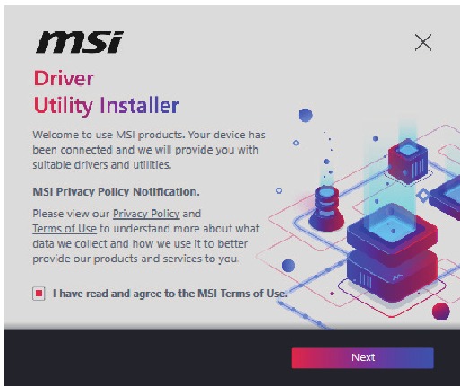 Instalaci&oacute;n de Drivers con MSI Driver Utility Installer - Paso 1