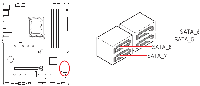 SATA_5~8: Conectores SATA 6Gb/s