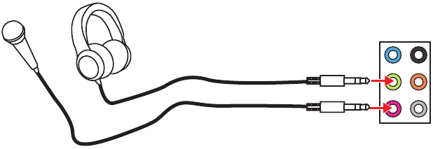 Diagrama de conectores de audio para auriculares y micr&oacute;fono