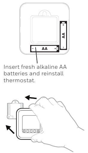 Imagen mostrando c&oacute;mo remover el termostato para reemplazar las bater&iacute;as