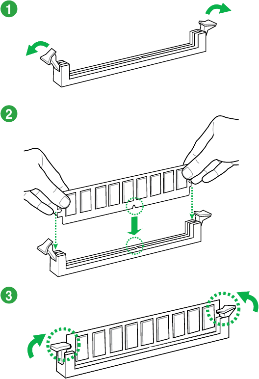 Instalaci&oacute;n de un DIMM