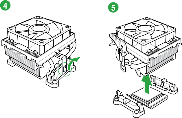 Para desinstalar el disipador t&eacute;rmico y el ventilador de la APU - Paso 2