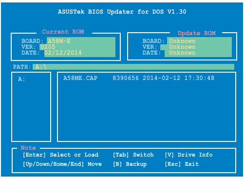 Actualizaci&oacute;n del archivo de la BIOS