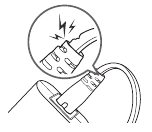Imagen de no doblar demasiado el cable del adaptador de CA