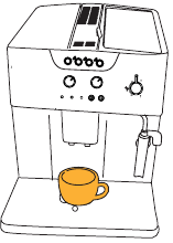 Una taza debajo de los surtidores de caf&eacute;