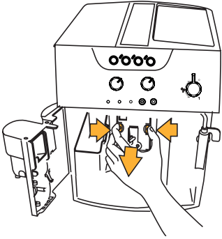 Limpieza de los conductos de salida de caf&eacute;