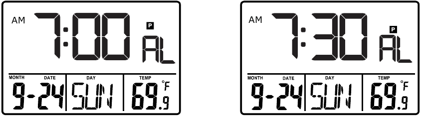 Ajuste de la hora de la alarma