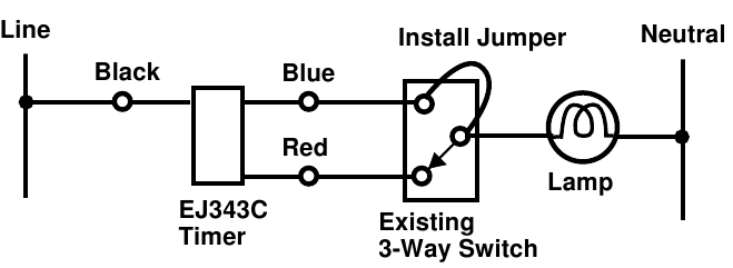 Diagrama de cableado de tres v&iacute;as para cableado antiguo