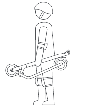 Levantando el KickScooter plegado