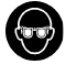 Utilice gafas de seguridad.