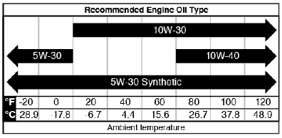 Tipo de aceite de motor recomendado