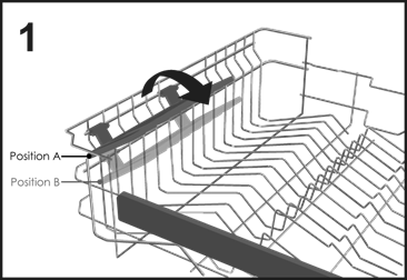 Uso de la cesta superior - Soporte para tazas - Paso 1