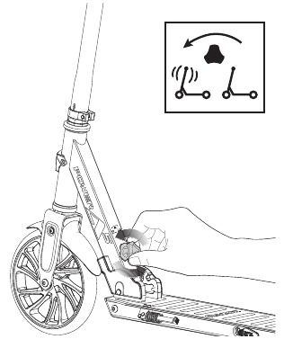 Plegado del patinete: paso 1