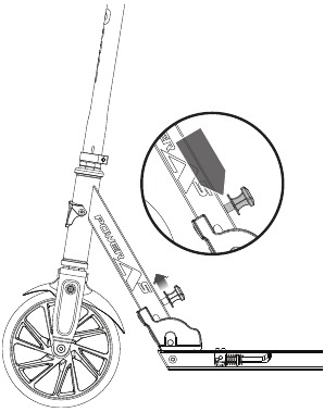 Plegado del patinete: paso 2