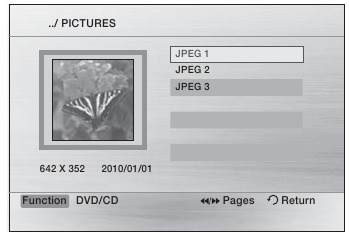 Reproducci&oacute;n de archivos JPEG