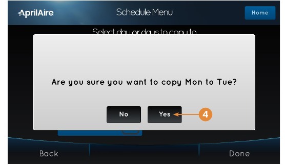 Para copiar la programaci&oacute;n de un d&iacute;a a otros d&iacute;as: paso 2