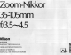 Nikon Zoom-Nikkor 35-105mm f/3.5-4.5 Manual De Instrucciones