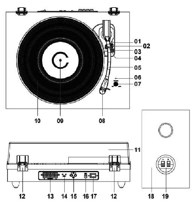  PIEZAS DEL TOCADISCOS