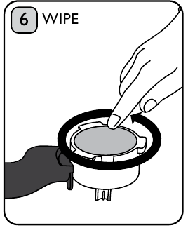 Limpieza del borde del filtro de taza