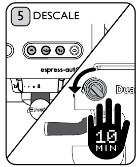 Gire el dial para dispensar agua a trav&eacute;s del tubo de vapor.