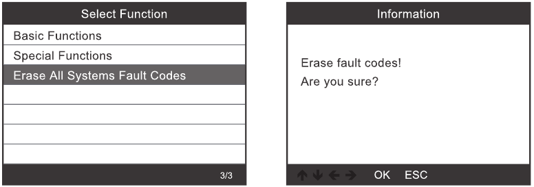 Borrar todos los c&oacute;digos de error del sistema - Paso 1