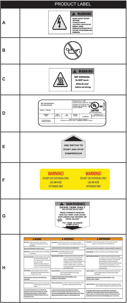 ETIQUETAS IMPORTANTES DEL PRODUCTO