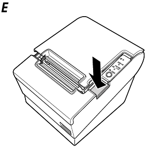Instalaci&oacute;n de papel en rollo - Paso 1 - Presione el bot&oacute;n